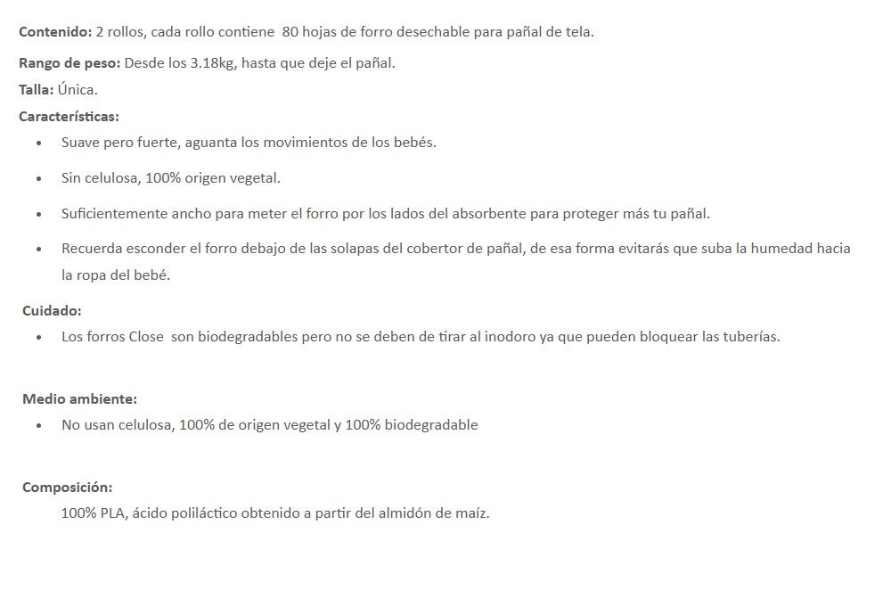 Protetores de Fraldas Descartáveis ​​​​Close Parent 160 unidades