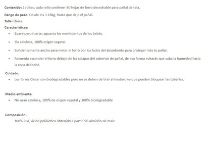 Protetores de Fraldas Descartáveis ​​​​Close Parent 160 unidades