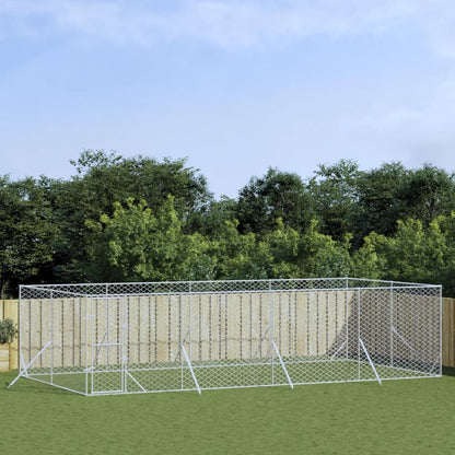 Vidaxl Perrera De Exterior Acero Galvanizado Plateado 8x4x2 M_1