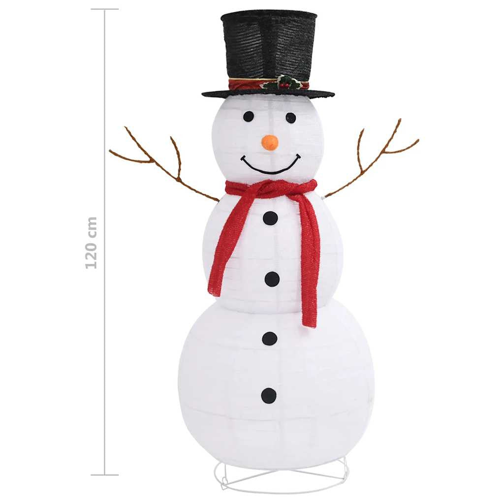 Vidaxl Muñeco De Nieve De Navidad Con Luces Led Tela Lujosa 120 Cm_2