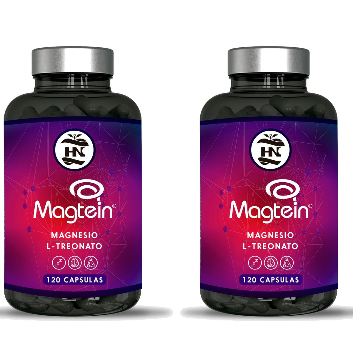 Pack 2 X Magtein® L-treonato De Magnesio 2000 Mg - 2 X 120 Cápsulas Vegetales_0