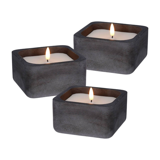 Well Home - Pack 3 Velas Led Cuadrada Negro_0