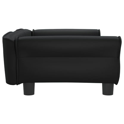 Cama Para Perros De Cuero Sintético Negra 95x55x30 Cm / Vetonek_2