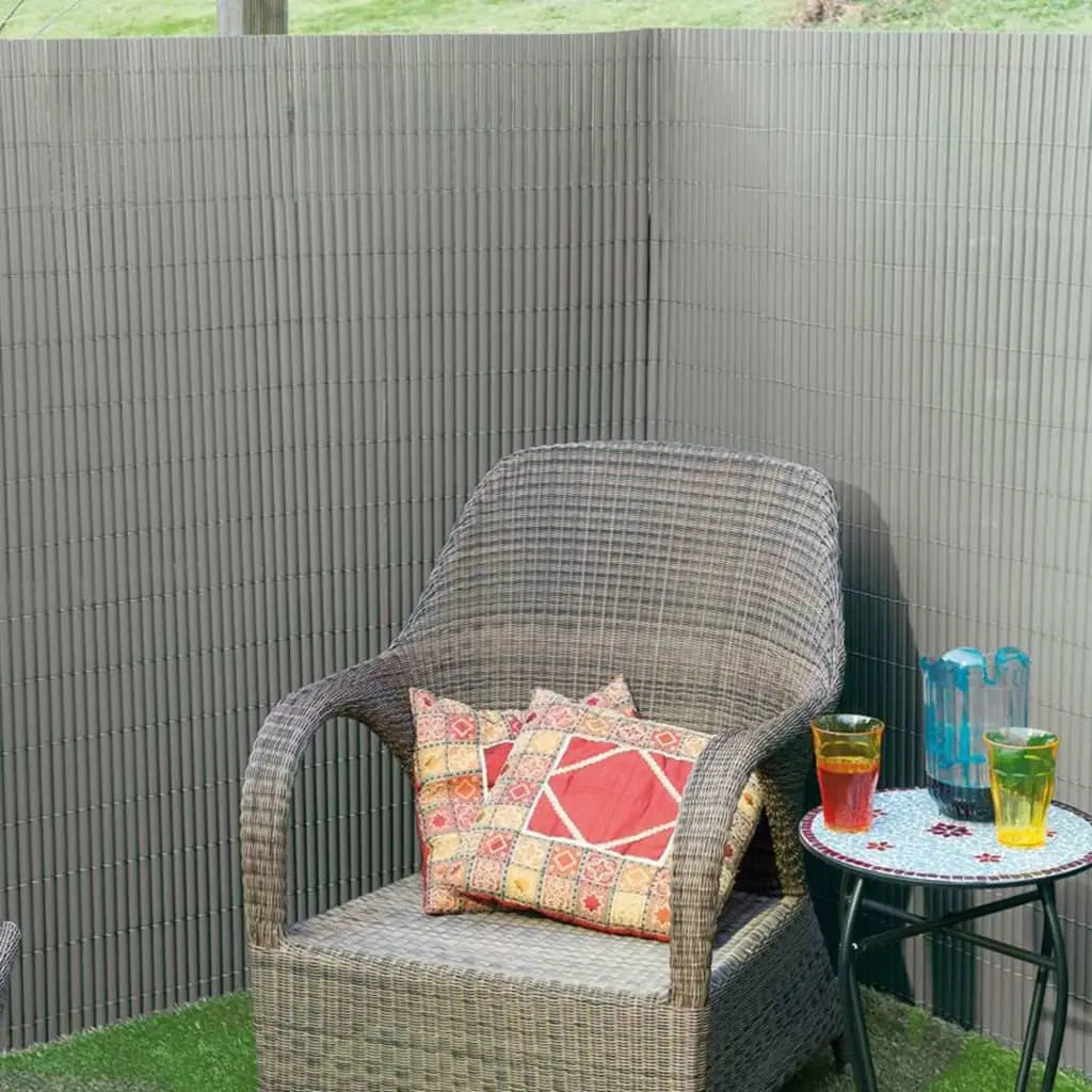 Nature Valla Cañizo De Ocultación Jardín Doble Cara Pvc Gris 1,5x3 M / Vetonek_1