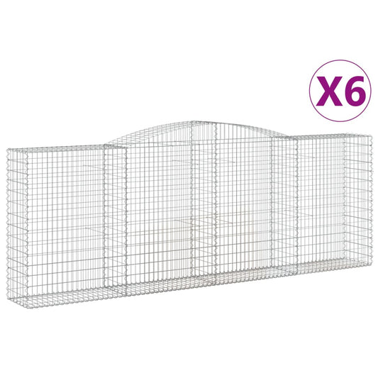 Cestas Gaviones 6 Uds Forma De Arco Hierro 400x50x140/160 Cm_0