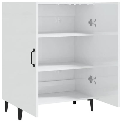 Aparador De Madera Contrachapada Blanco Brillante 70x34x90 Cm / Vetonek_2