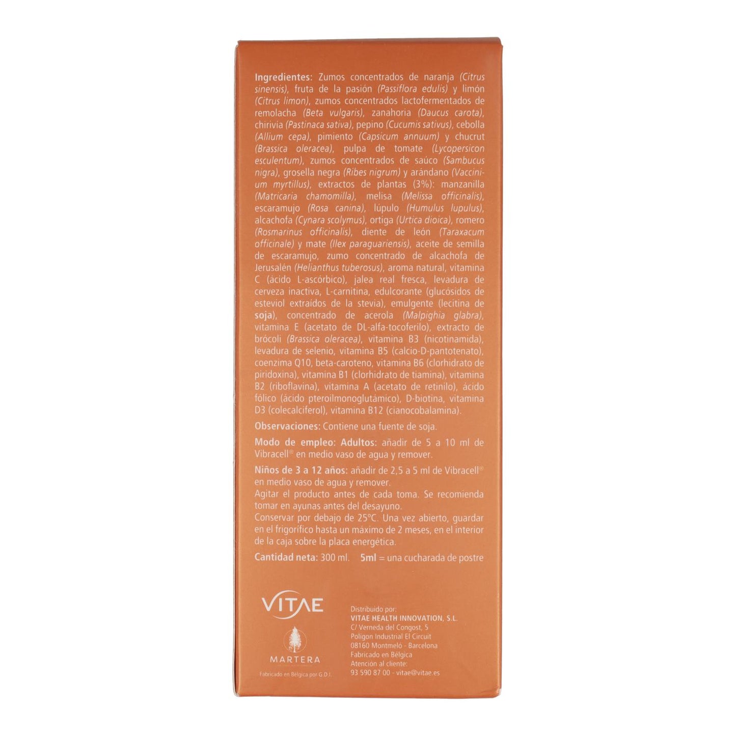 Multivitamínico Vibracell Vitae, 300 ml