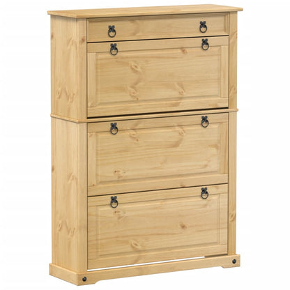 Mueble Zapatero Corona Madera Maciza De Pino 99x32x138 Cm / Vetonek_4