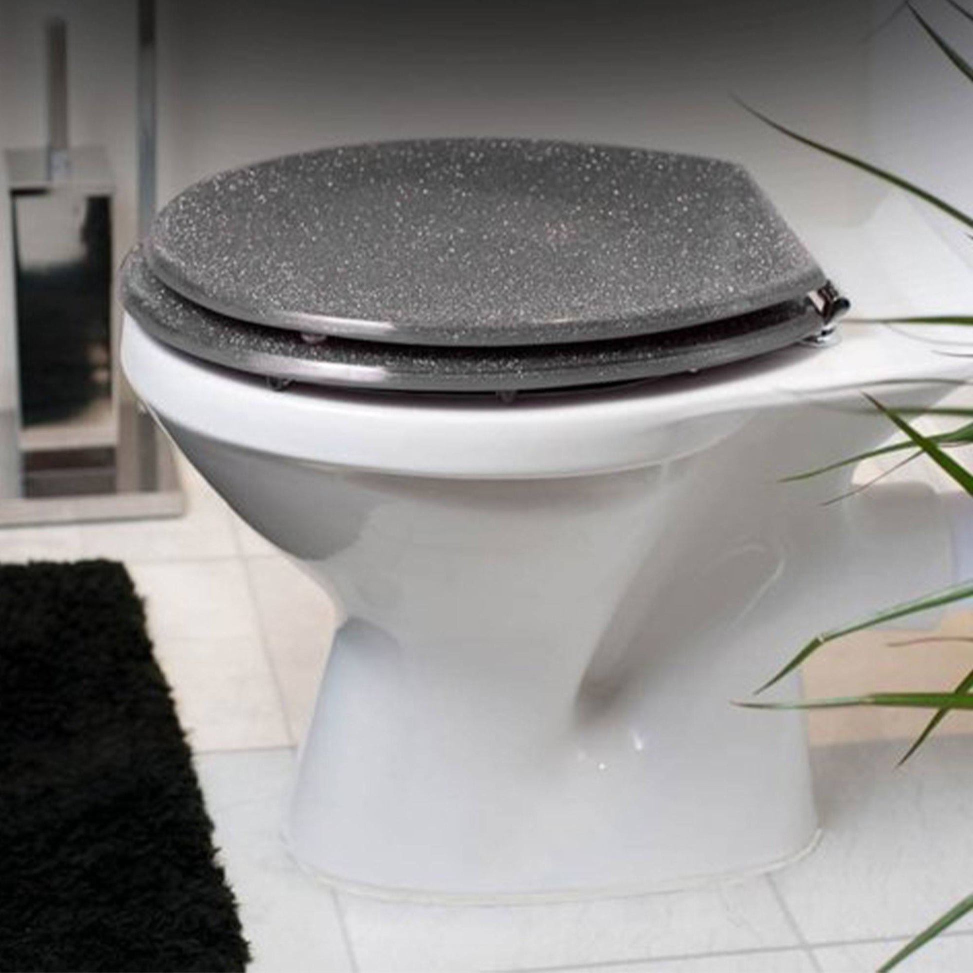 Asiento De Inodoro Mdf Con Tapa Y Bisagras De Acero Inoxidable Color Plata 37,5x5,5x45cm_3