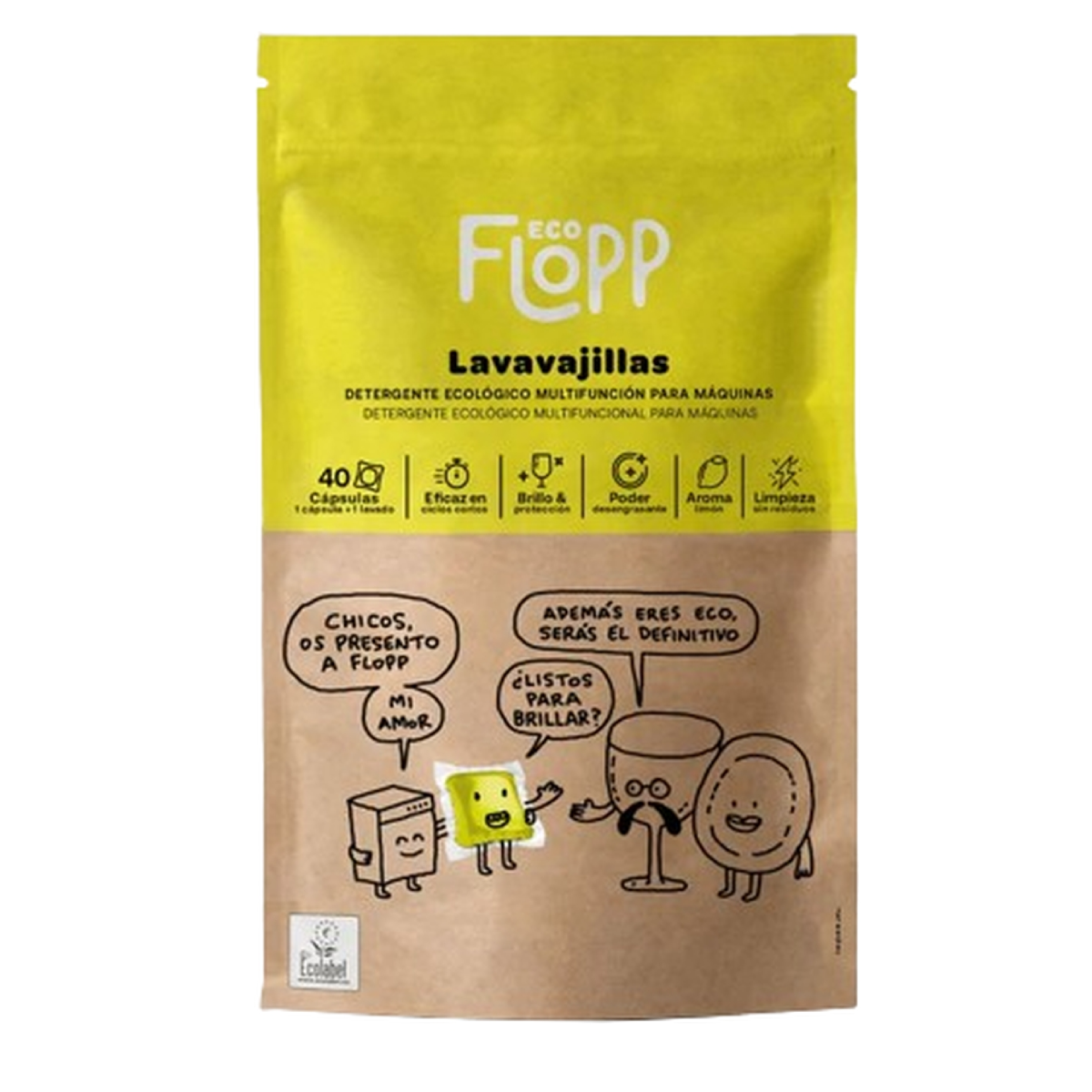 ECO Flopp Gel Máquina de Lavar Loiça 40 Cápsulas