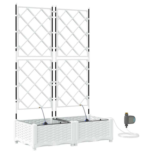 Macetero De Jardín 2 Uds. Blanco 80 X 40 X 126 Cm Pp_0