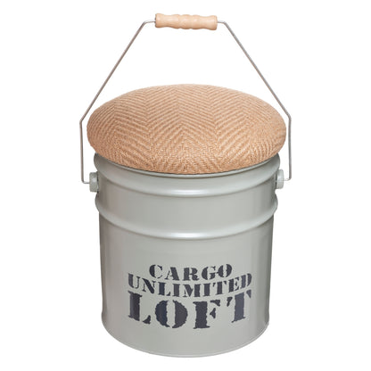 Juego De 2 Pufs Canister alfred Metal_1