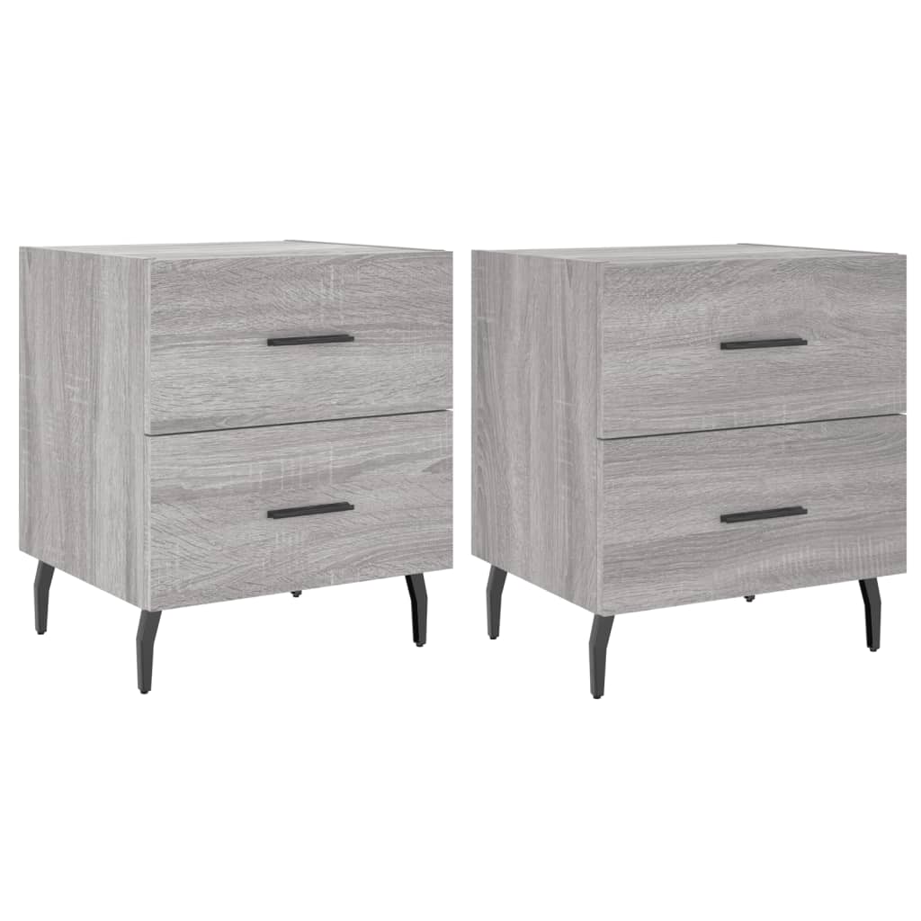 Mesitas Noche 2 Uds Madera Ingeniería Gris Sonoma 40x35x47,5 Cm_0