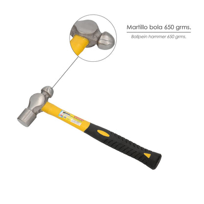 Martillo Bola 650 Gramos Mango Fibra Vidrio_3