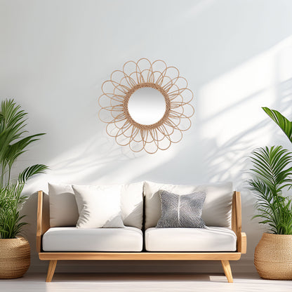 Wellhome Espejo Flor De Ratán D.56cm_2