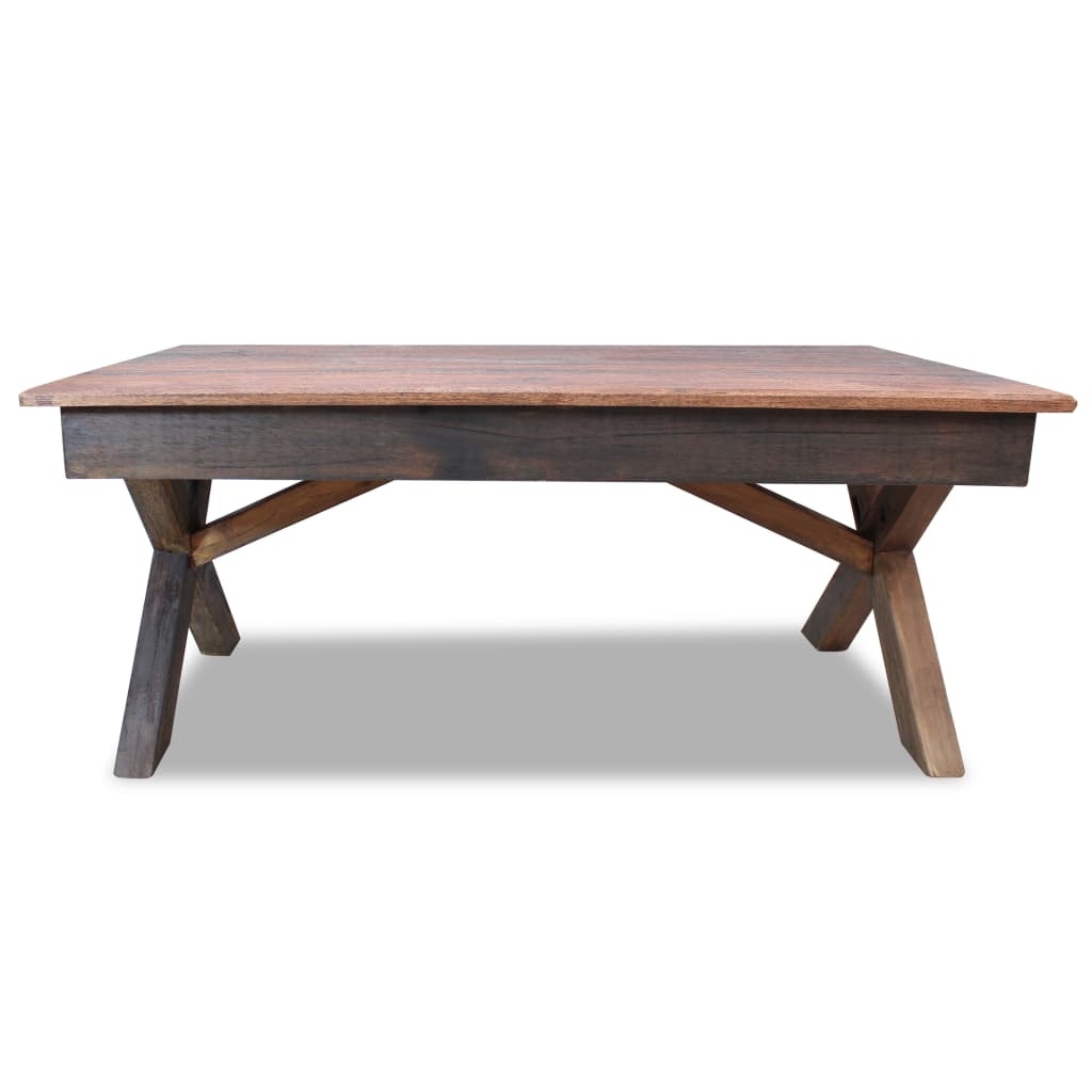 Mesa De Centro Madera Reciclada Mixta 110x60x45 Cm._0