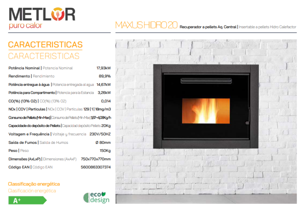 Insertables Calefactores A Leña Metlor Modelo Maxus Hidro 20_1