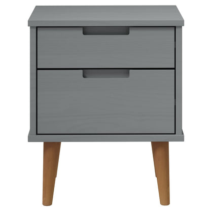 Mesita De Noche Molde Madera Maciza De Pino Gris 40x35x48 Cm_2