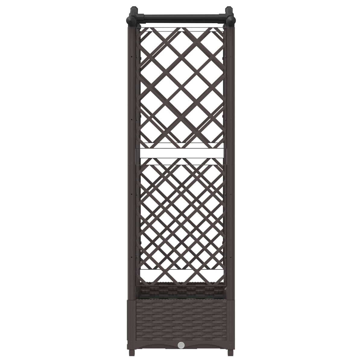Cama Elevada Con Trellis Y Techo Marrón 124 X 40 X 123 Cm Pp_3