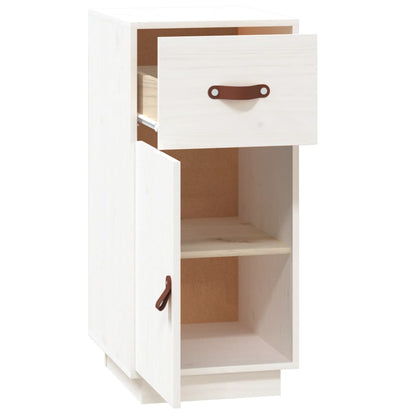 Aparador De Madera Maciza De Pino Blanco 34x40x75 Cm / Vetonek_4