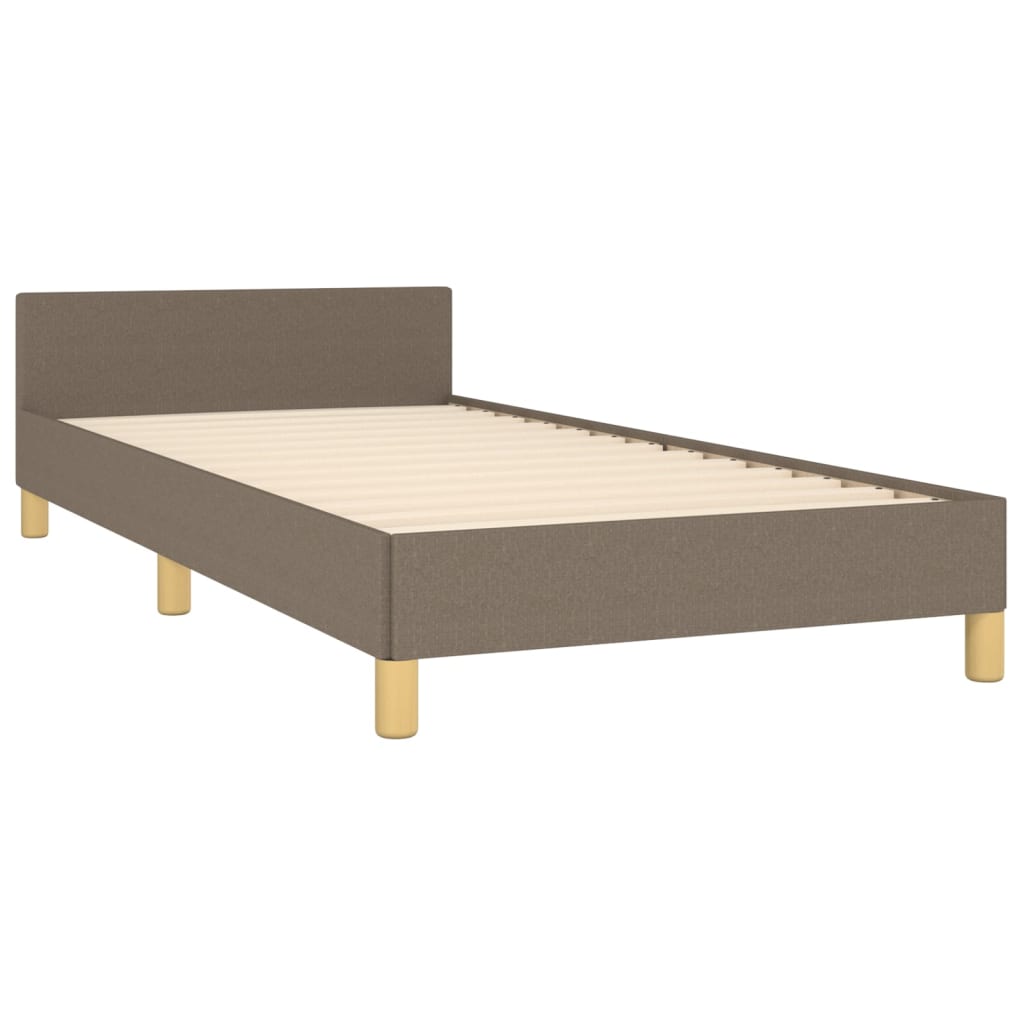 Estructura De Cama Con Cabecero De Tela Gris Taupe 90x200 Cm / Vetonek_0