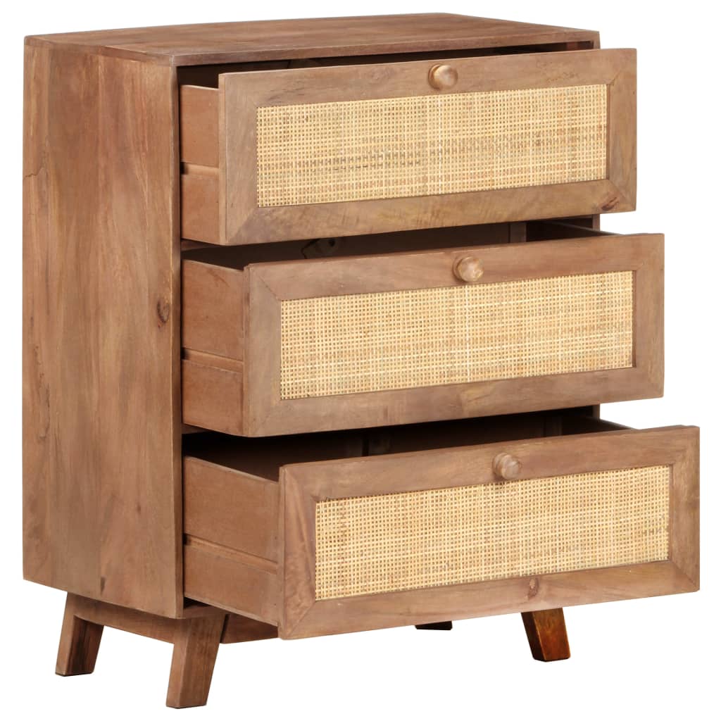 Aparador De Madera Maciza De Mango 61x35x76 Cm_3