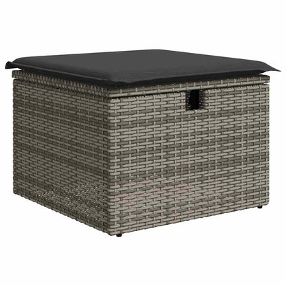 Set De Sofás De Jardín 7 Pzas Con Cojines Ratán Sintético Gris / Vetonek_3