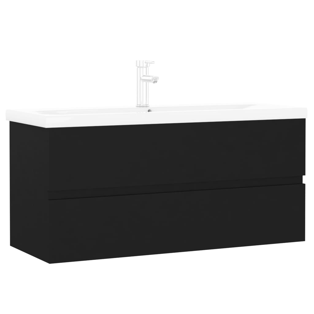 Mueble Con Lavabo Madera De Ingeniería Negro_1