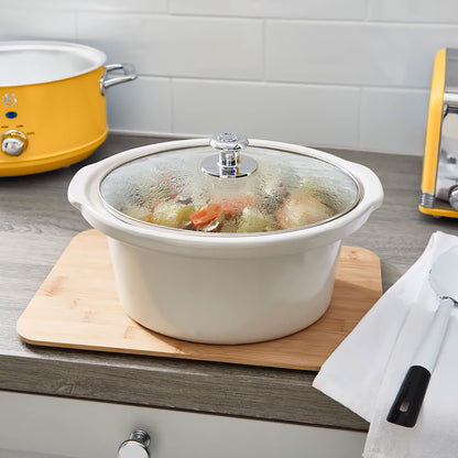 Swan Retro Olla Cocción Lenta, 6,5l, Recipiente Extraíble Antiadherente Cerámica Libre Pfoa, Sf17031yelneu, Amarillo_2