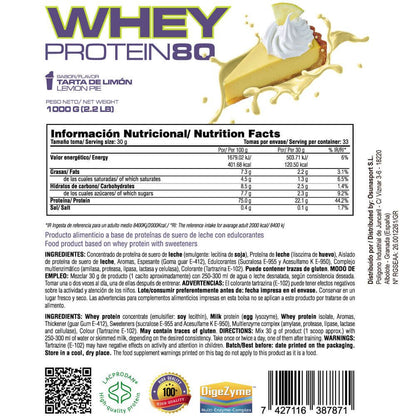 Whey Protein80 - 1kg - Pastel De Limón - Aumenta La Masa Muscular - Masmusculo_4
