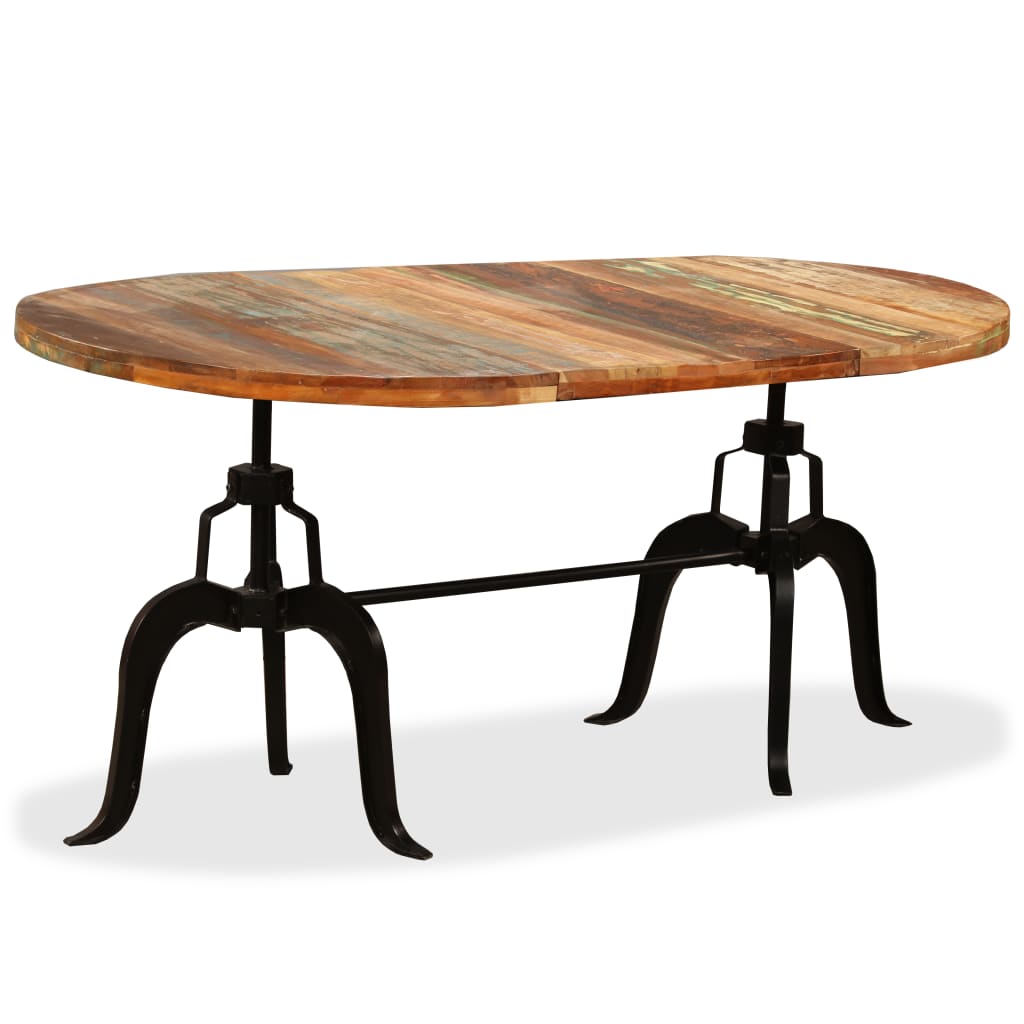 Mesa De Comedor De Madera Maciza Reciclada Y Acero 180 Cm_1
