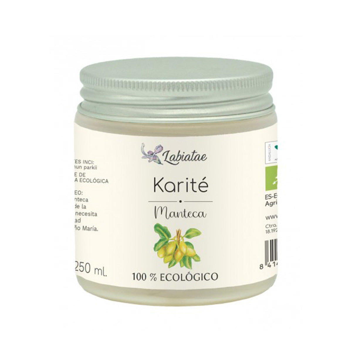 Manteiga de Karité. 100% pura em frasco de vidro. Orgânica. 250 ml.