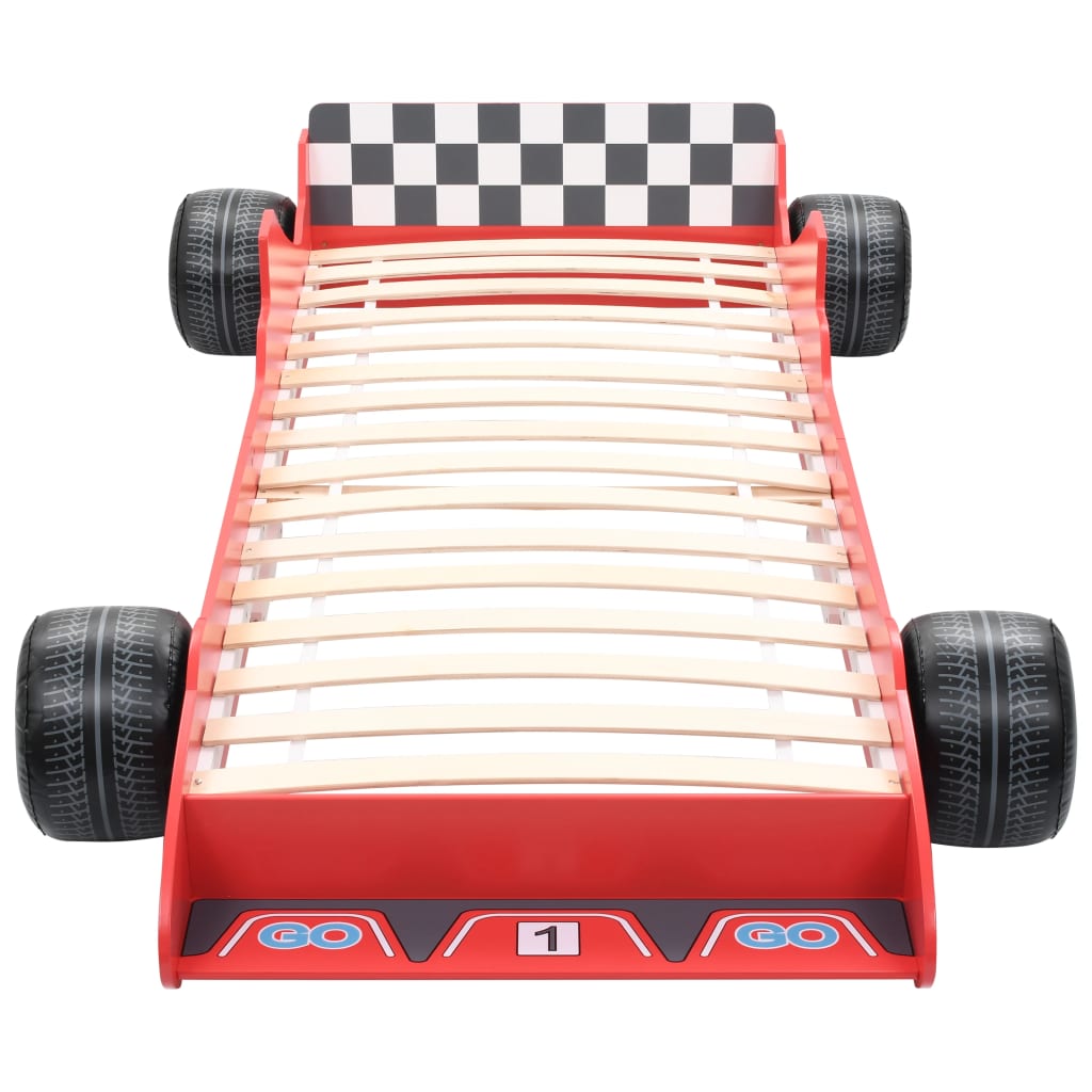 Cama Con Forma De Coche De Carreras Para Niños 90x200 Cm Roja / Vetonek_2