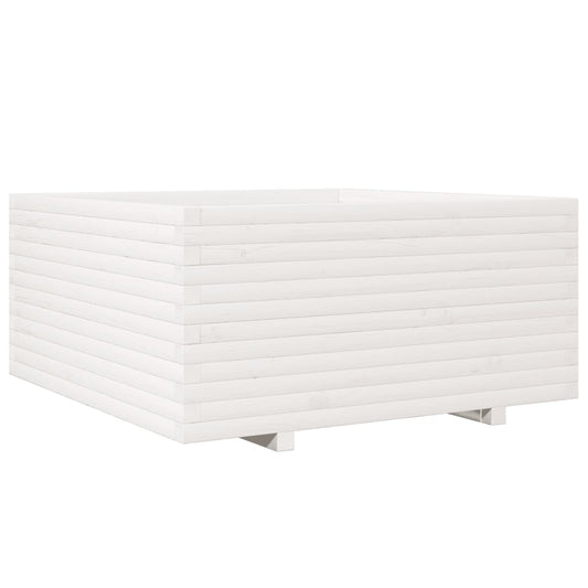 Jardinera Madera Maciza De Pino Blanco 100x100x49,5 Cm_0