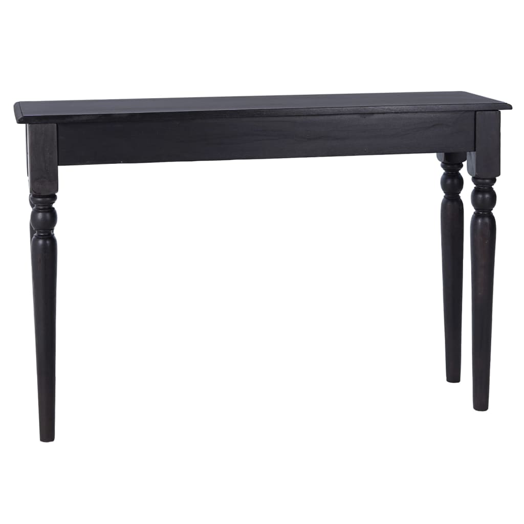Mesa Consola De Madera Maciza De Caoba Negro Claro 110x30x75 Cm_2