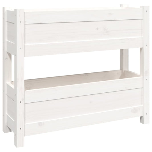 Jardinera De Madera Maciza De Pino Blanco 77x25x66 Cm_0