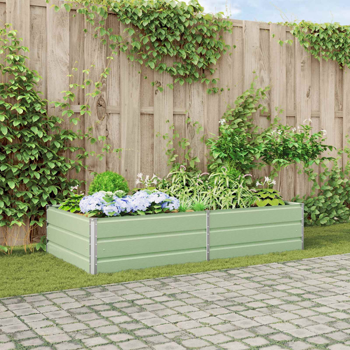 Jardinera Verde Pastel 195 X 100 X 45 Cm Acero Galvanizado_1