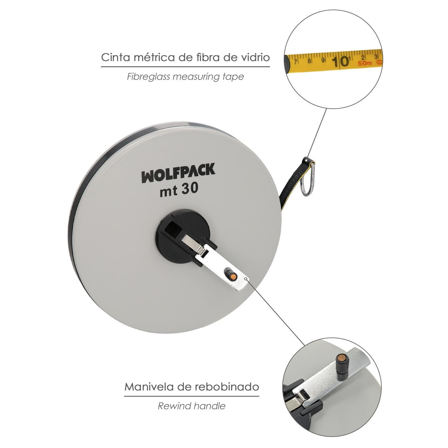 Cinta Metrica Fibra De Vidrio 30 Metros