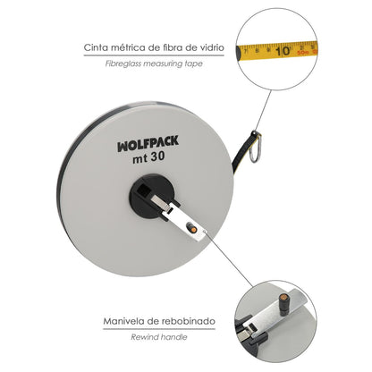 Cinta Metrica Fibra De Vidrio 30 Metros