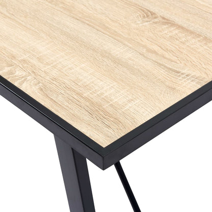 Mesa De Comedor De Mdf Color Roble 120x60x75 Cm_2