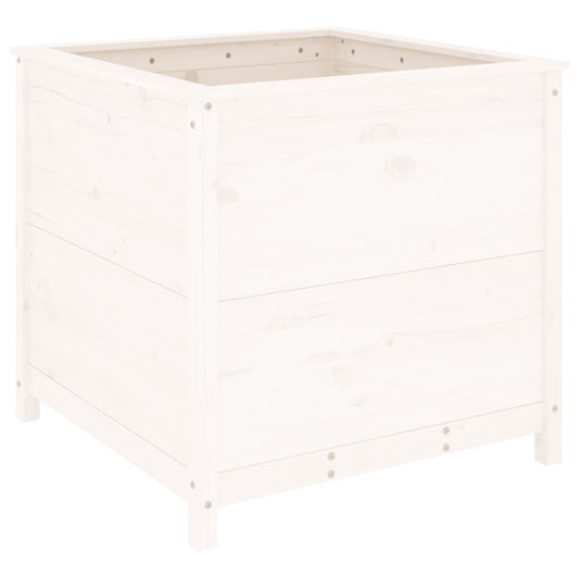 Jardinera Madera Maciza De Pino Blanco 82,5x82,5x78 Cm_0