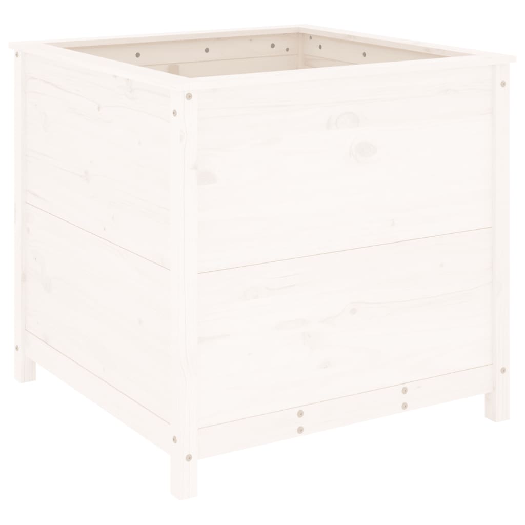 Jardinera Madera Maciza De Pino Blanco 82,5x82,5x78 Cm_0
