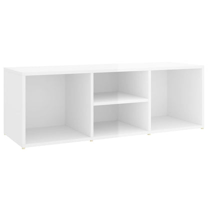 Vidaxl Banco Zapatero Madera Contrachapada Blanco Brillo 105x35x35 Cm_0