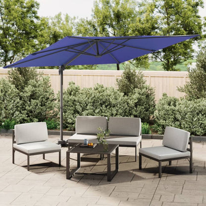 Vidaxl Sombrilla Colgante Con Poste De Aluminio Azul Celeste 400x300cm_1