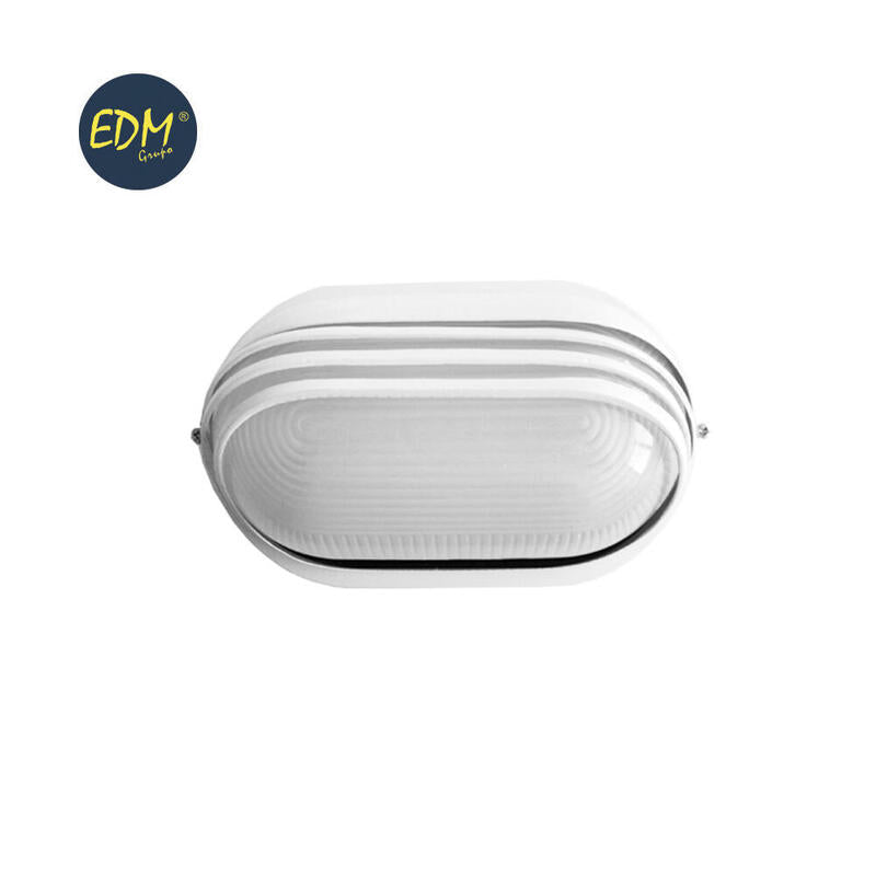 Aplique Aluminio Ip54 Oval Blanco E27 60w Modelo Vinyols_0