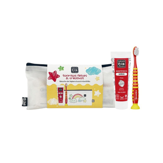 Pack Cuidado Bucal Infantil + Estojo para Colorir NaturaBIO Cosmetics