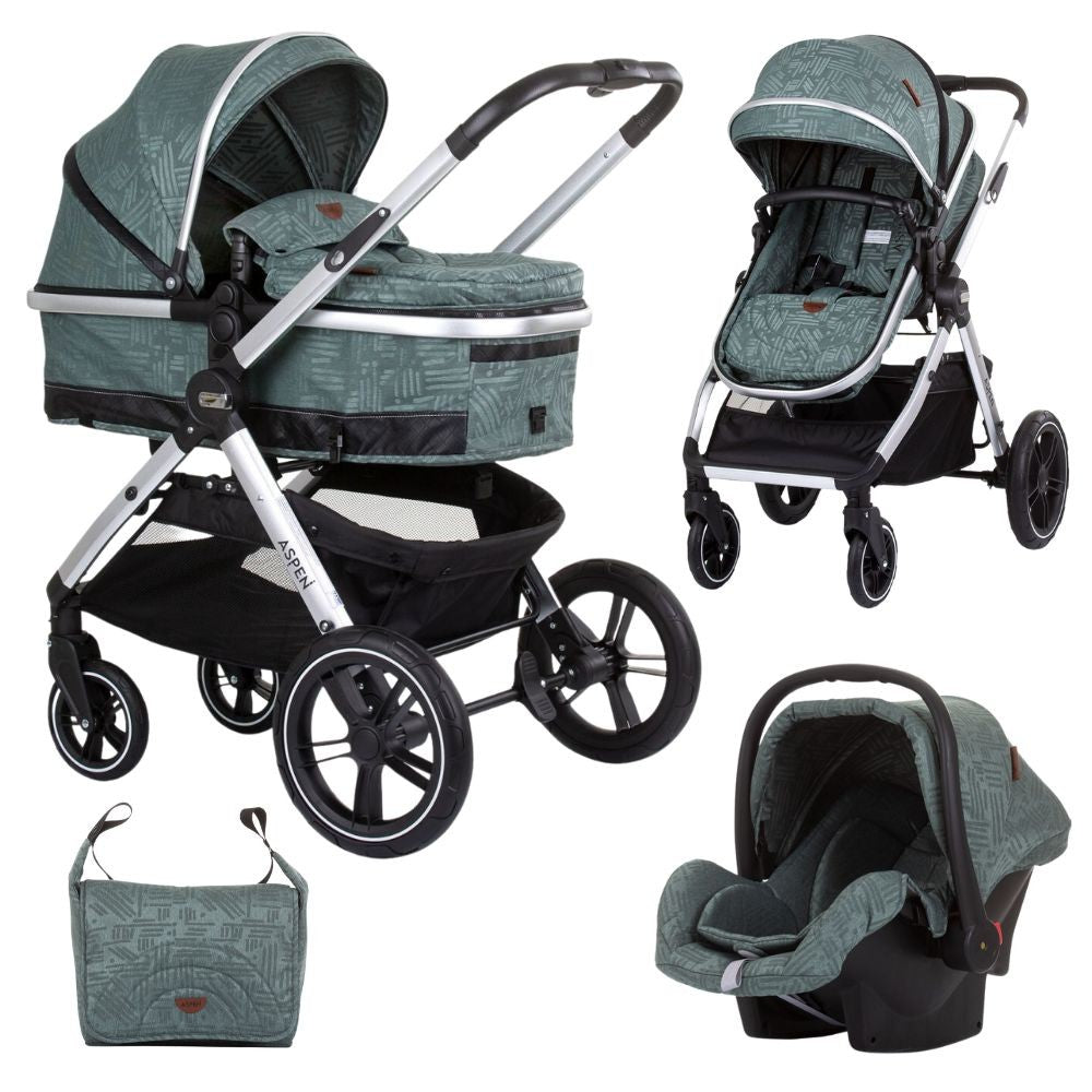 Carrito De Bebé Trío Convertible Aspen Hasta 22 Kg Aloe_0