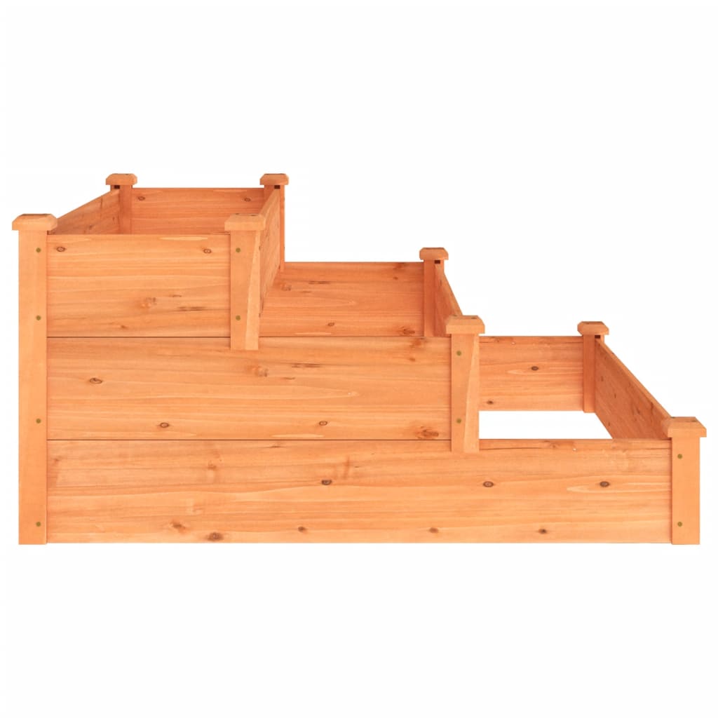 Jardinera Arriate Madera Maciza De Abeto Marrón 120x120x56 Cm_4
