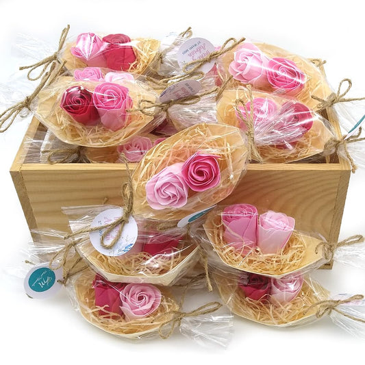 100 Barcas Con Flores Para Regalo Invitados (rosa) - Rosas De Jabón Para Baño Aromático. Detalle Original Para Eventos_0