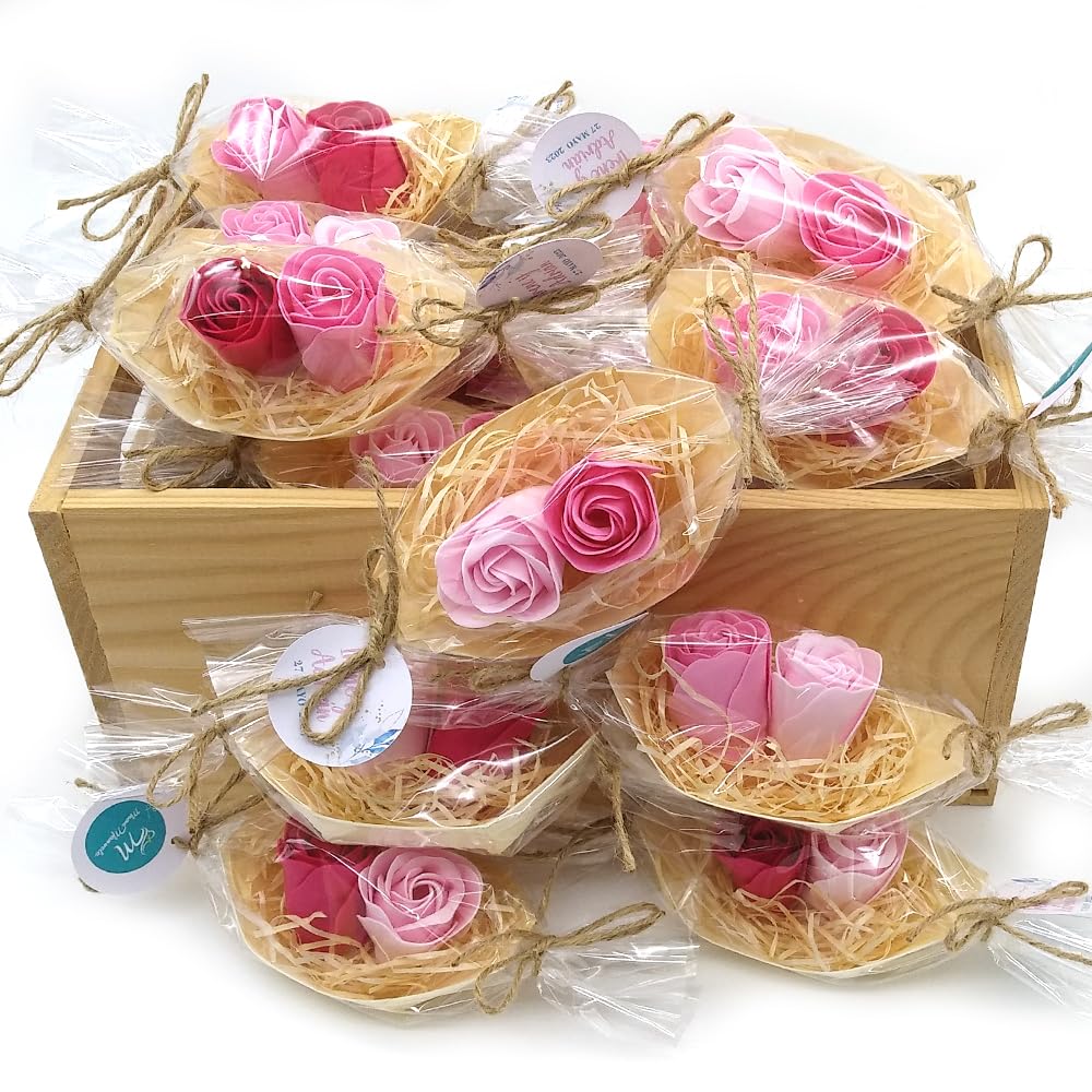 5 Barcas Con Flores Para Regalo Invitados (rosa) - Rosas De Jabón Para Baño Aromático. Detalle Original Para Eventos_4